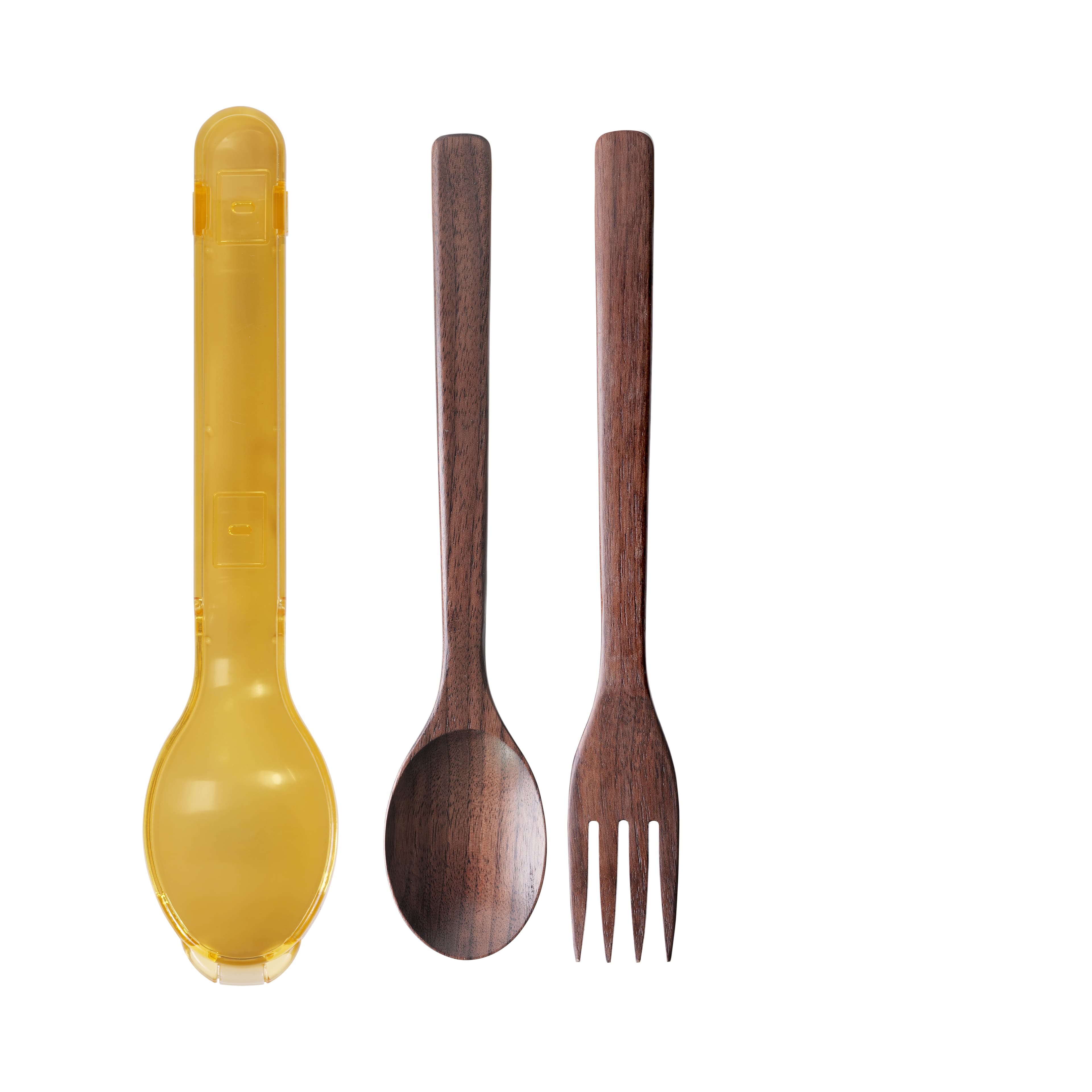 Ecopods wooden utensil set — chopsticks, spoon, and compact walnut case